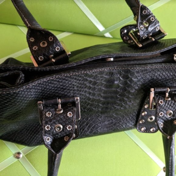 Roberta Gandolfi Genuine Leather Snake Print Bag - Picture 4 of 11